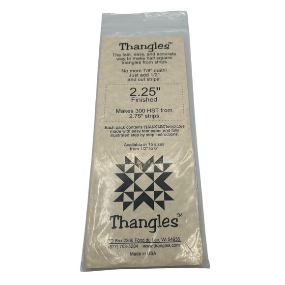 Thangles 2.25" Quilting Templates Finished Triangle Paper 300 HST From 2.75" - Picture 1 of 2